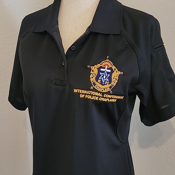 Tops - Black Polo Shirt with Embroidered Logo